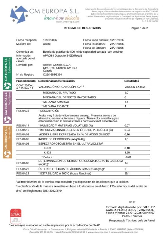 Oliwa hiszpańska extra virgin Royal puszka 5L D.O.P. Sierra de Cazorla - obrazek 5