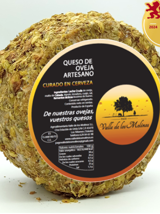 Hiszpański ser dojrzewający w piwie, owczy typu Manchego krążek 3kg